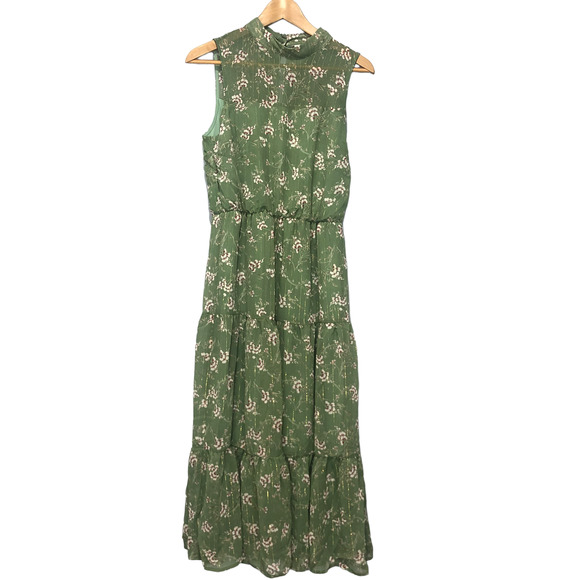 Lush Dresses & Skirts - Lush Womens Sage Floral Sleeveless Midi Dress Green Size M